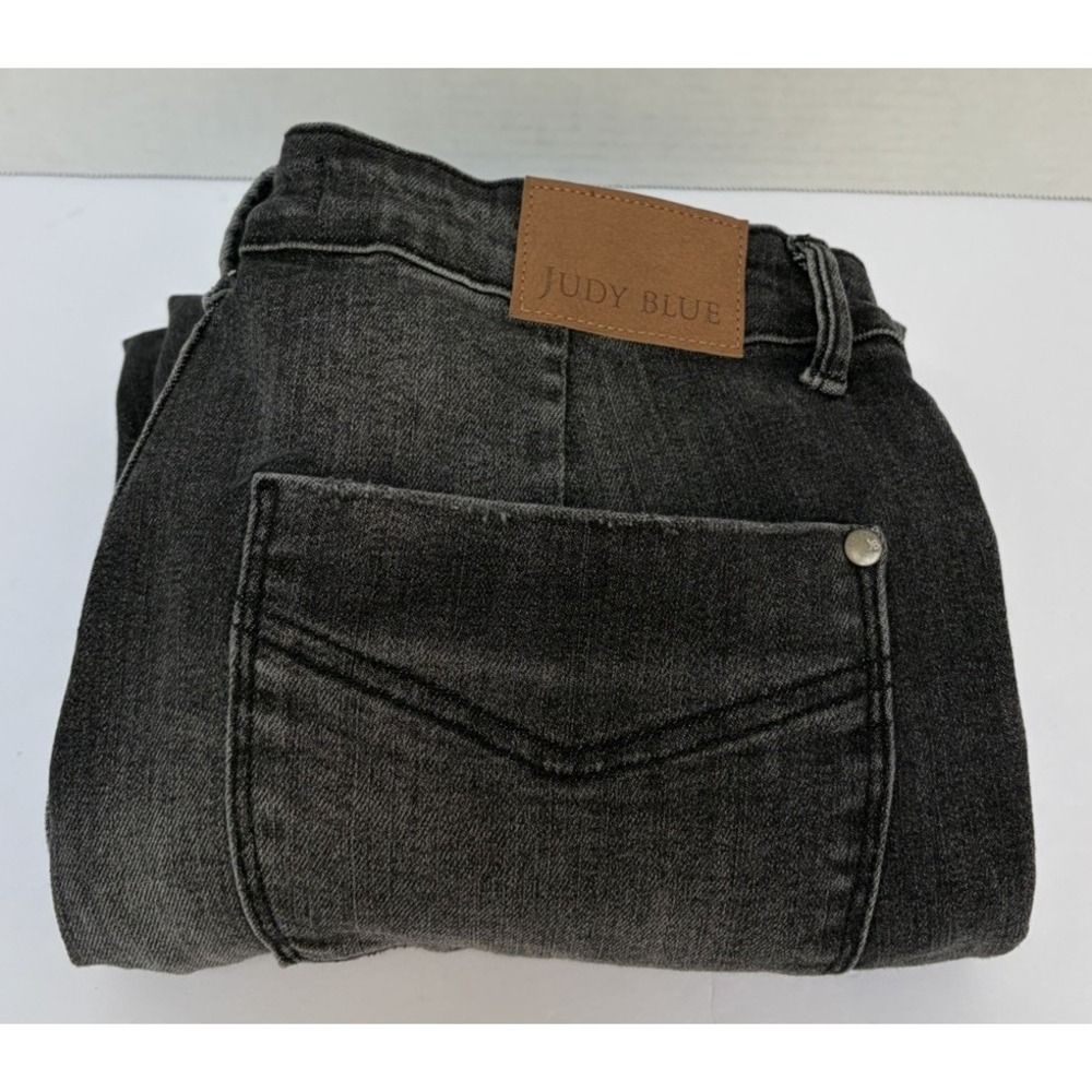 Judy Blue Hi-Rise Gray Wide Leg Jeans Raw Released Hem Size 11/30 Style #88762